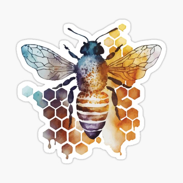 Item preview, A Watercolor Bee Over Honeycomb pattern - Boho Animals designed and sold by GVRDesign.
