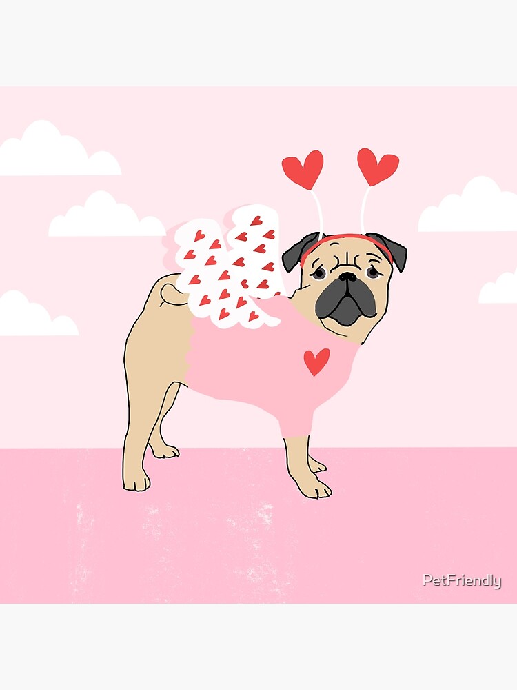 Thumbnail 3 of 3, Art Print, Pug love valentines day dog gift love pug bug pugs pure breed lovers designed and sold by PetFriendly.