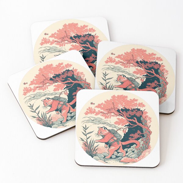 Item preview, Japanese hunter cat in the woods designed and sold by Oonyme.