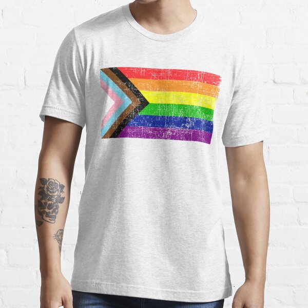 Retro Progress Pride Flag Rainbow Gay Lesbian LGBT Unisex Cool