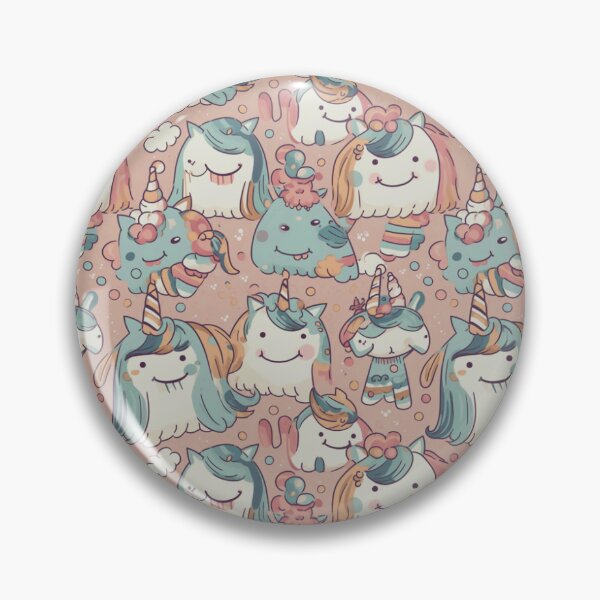 Aperçu de l'œuvre Kawaii Unicorn - Cute Unicorn Pattern créée et vendue par Reimagining Images.
