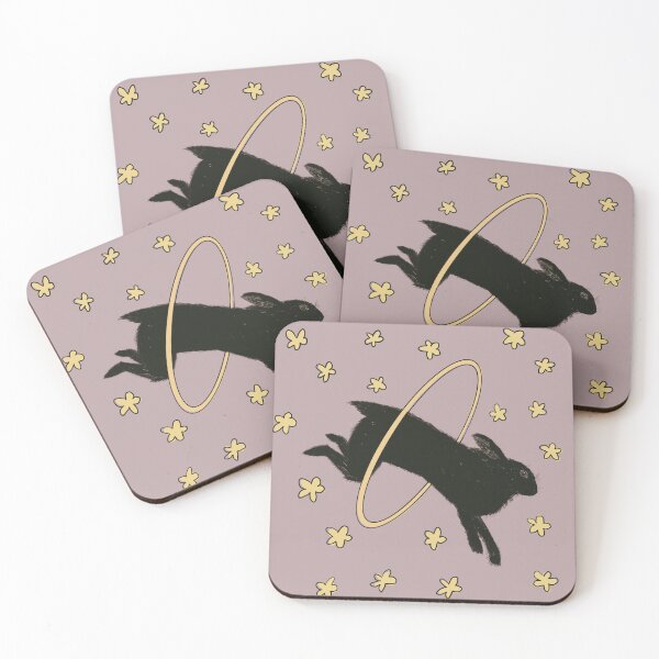 Item preview, black bunny in stars designed and sold by gryphbee.