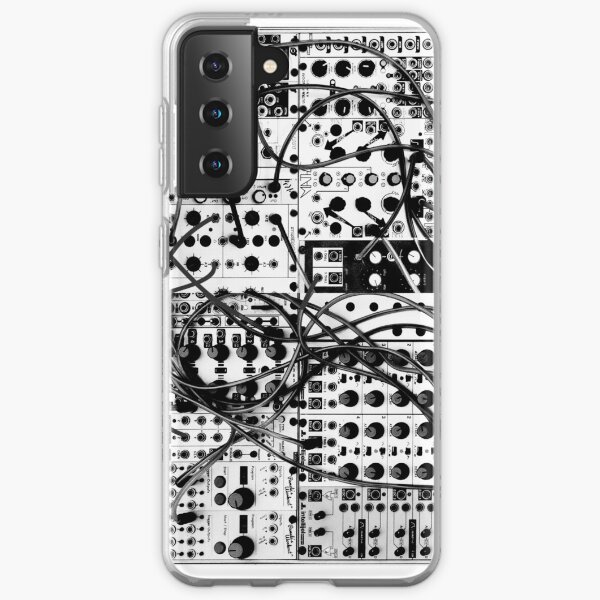 analog synthesizer modular system - black and white illustration Samsung Galaxy Soft Case
