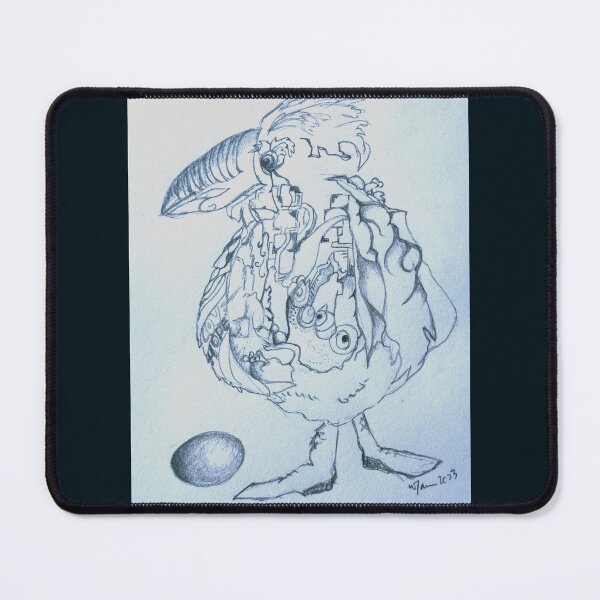 Item preview, Funky Bird pencil drawing by Winnie Tam, Redbubble Artist designed and sold by Winnie Tam.