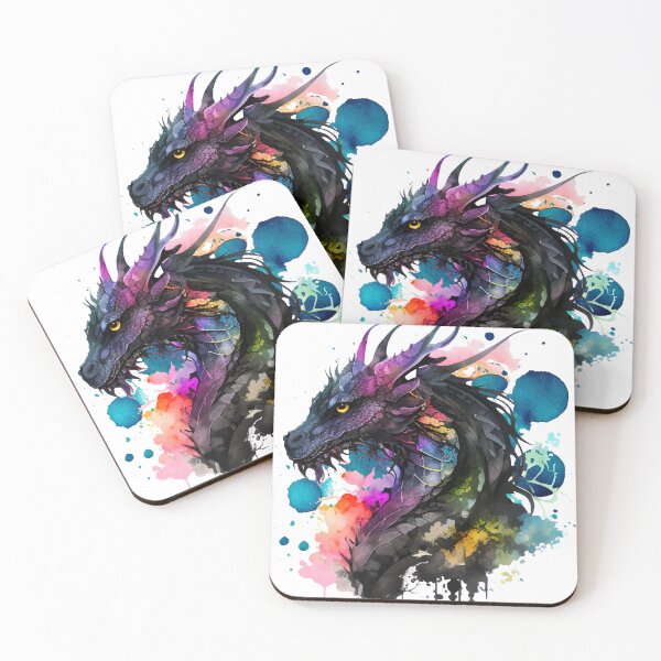 Item preview, Majestic Black Dragon Watercolor designed and sold by Art-by-Aelia.