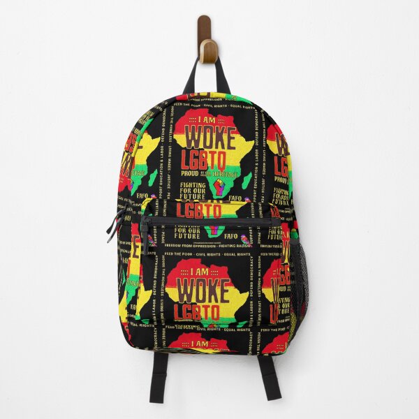Item preview, PMD00763 Progressive Movement Designs Woke LGBTQ Africa design shows you are woke and support progressive goals for progressive Democrats Independents and Bernie Sanders supporters designed and sold by ProgressiveLeft.