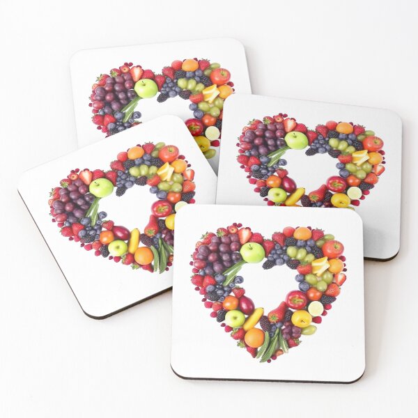 Artikelvorschau, A colorful mix of detox fruits and vegetables arranged in the shape of a heart 6 entworfen und verkauft von jetaiart.