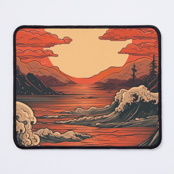 Item preview, japan, japanese, wave, great wave, great wave off kanagawa, sunset, kanagawa, ocean, waves, red, the great wave, water, japanese art, blue, sea designed and sold by Atlantee.