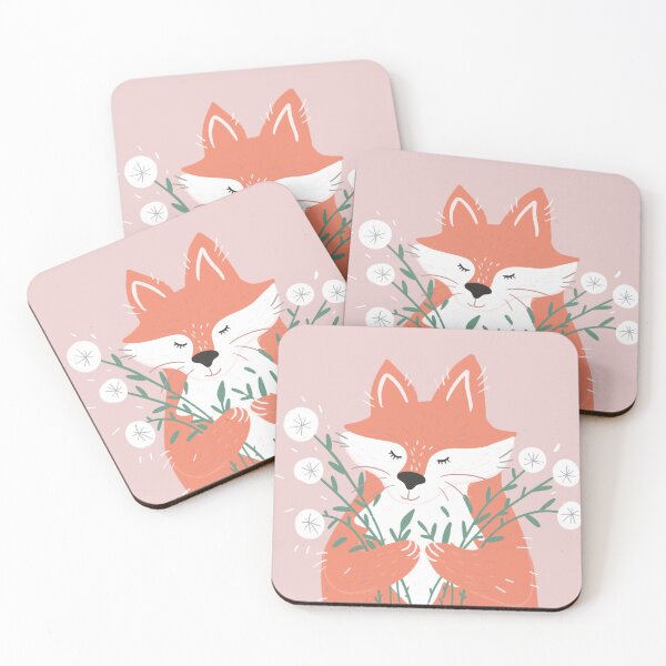 Item preview, Fox Holding Flowers Illustration designed and sold by MY HAPPY PLACE .