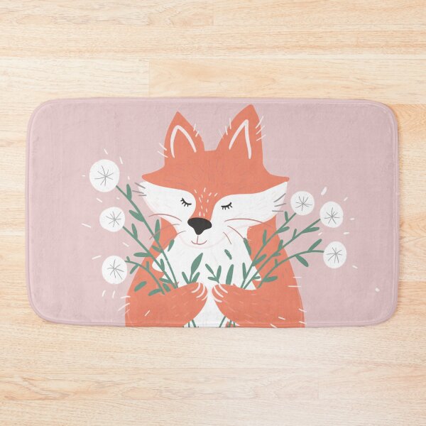 Item preview, Fox Holding Flowers Illustration designed and sold by MY HAPPY PLACE .