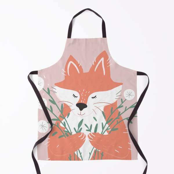 Item preview, Fox Holding Flowers Illustration designed and sold by MY HAPPY PLACE .