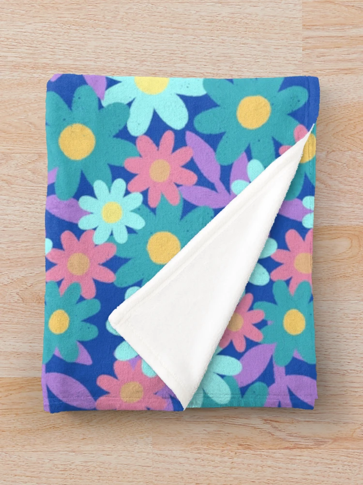 Thumbnail 3 of 6, Throw Blanket, New Spring Flower Pattern Design designed and sold by AlwaysBeColoring.