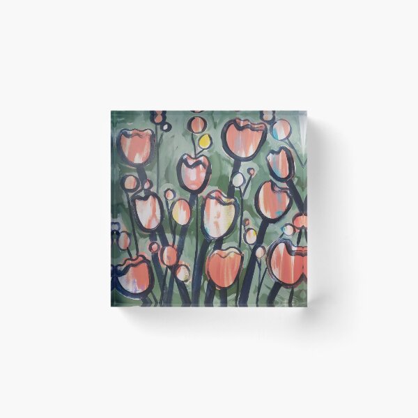 Item preview, Tulip Frenzy, Green + Peach designed and sold by Filomena Jack.