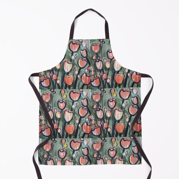 Item preview, Tulip Frenzy, Green + Peach designed and sold by Filomena Jack.