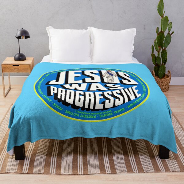 Aperçu de l'œuvre PMD00766 Le design du mouvement progressiste Jésus était progressiste montre que vous soutenez les objectifs politiques progressistes des démocrates progressistes chrétiens, des indépendants et des partisans de Bernie Sanders créée et vendue par ProgressiveLeft.