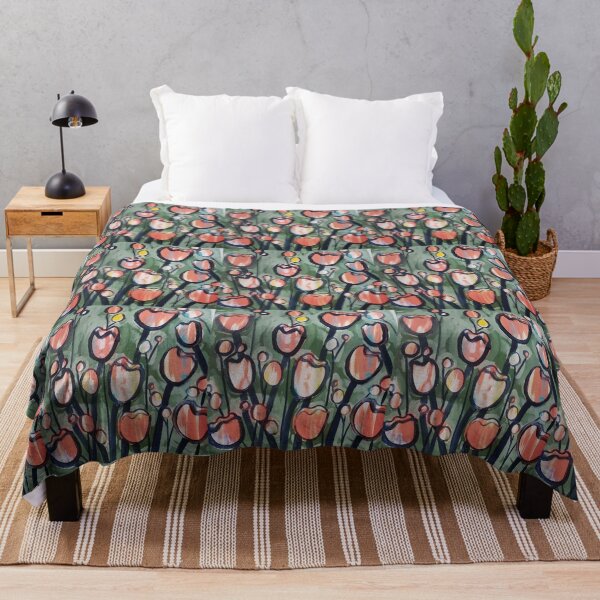 Item preview, Tulip Frenzy, Green + Peach designed and sold by Filomena Jack.