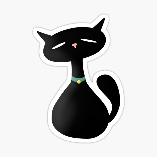 Fat Black Cat Sticker, 3 Fatty Kitty, Fat Cat, Black Cat, Cute