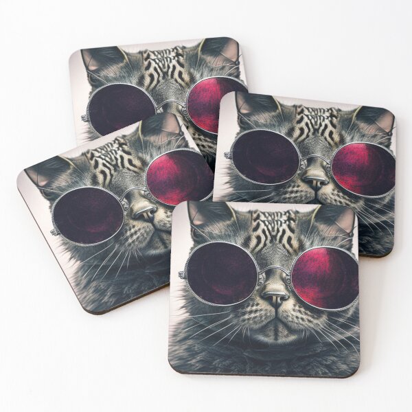 Item preview, Beautiful cat with purple glasses. designed and sold by Canala77.