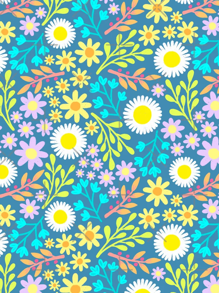 Thumbnail 4 of 4, Samsung Galaxy Phone Case, Blue Spring Flower Pattern designed and sold by AlwaysBeColoring.