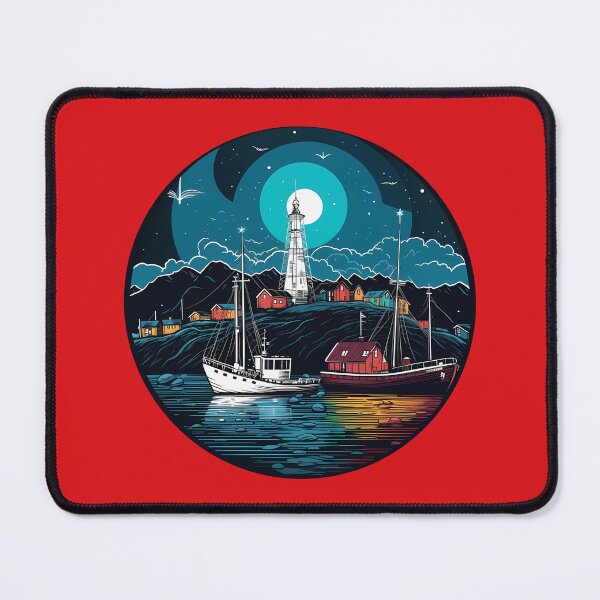 Item preview, Cups, bags, quilts, and t-shirts with a coastal landscape in the moonlight designed and sold by relso.