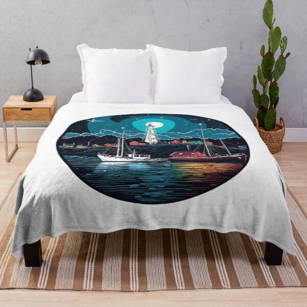 Item preview, Cups, bags, quilts, and t-shirts with a coastal landscape in the moonlight designed and sold by relso.