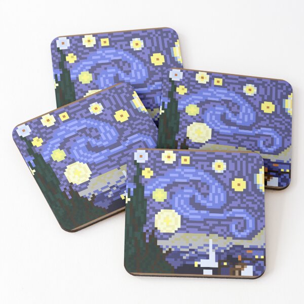 Item preview, Van Gogh's Starry Night Pixel Art designed and sold by Pixelification.