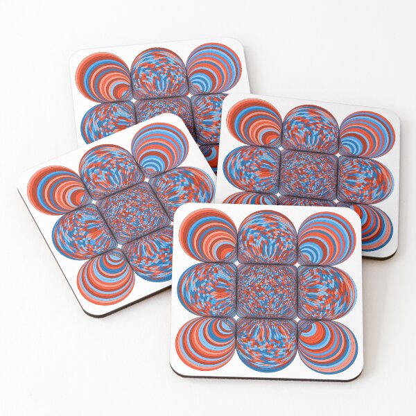 Item preview, Set of 9 circles composed of particles of reddish and blue tones designed and sold by arteopolis.