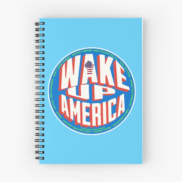 Item preview, PMD00770 Progressive Movement Designs Wake Up America design shows you are woke and support progressive policy goals for progressive Democrats Independents and Bernie Sanders supporters designed and sold by ProgressiveLeft.