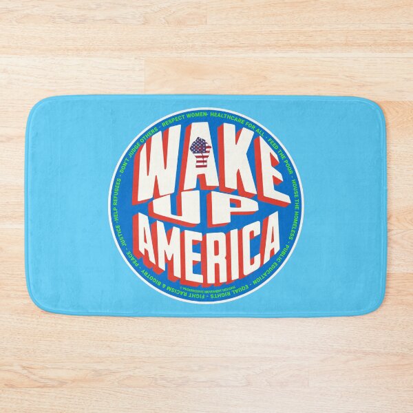 Item preview, PMD00770 Progressive Movement Designs Wake Up America design shows you are woke and support progressive policy goals for progressive Democrats Independents and Bernie Sanders supporters designed and sold by ProgressiveLeft.