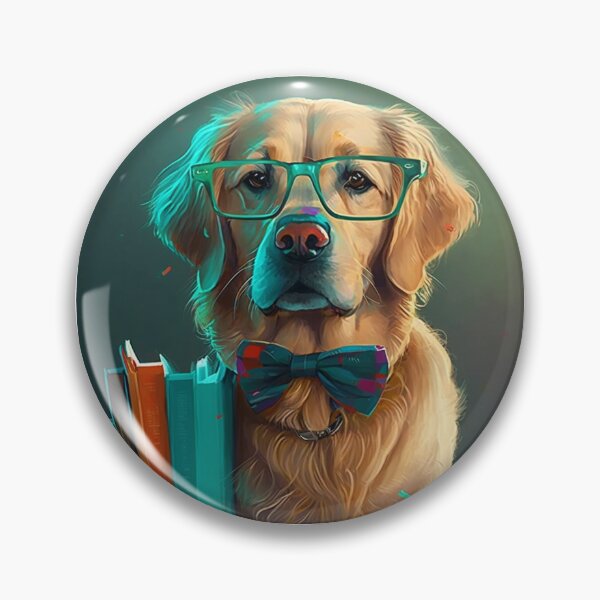 Item preview, Golden Retriever wearing Glasses designed and sold by ninjageese.
