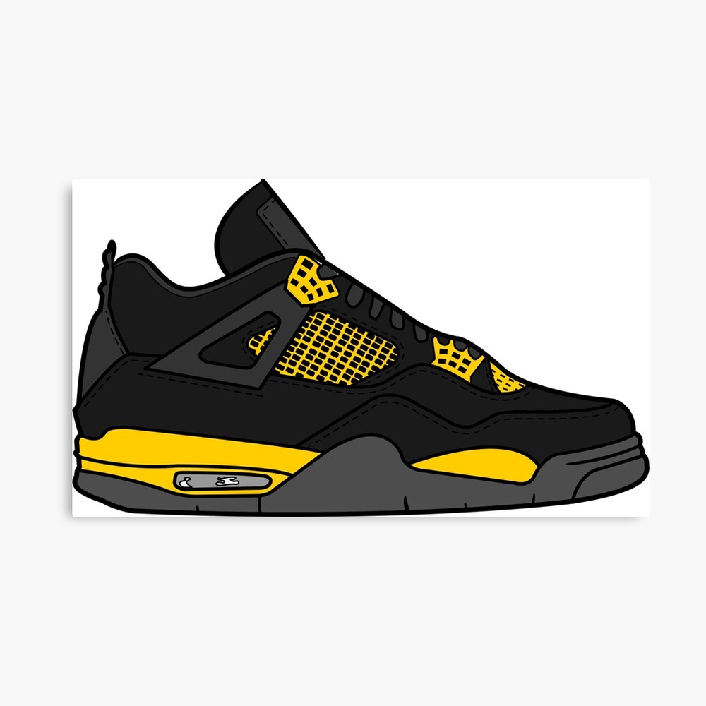 Jordan retro 4 black and yellow best sale