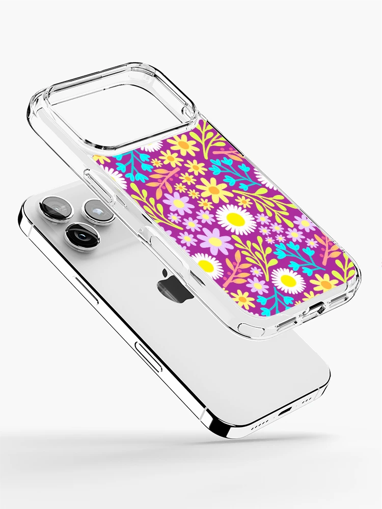 Thumbnail 2 of 5, iPhone Case, Magenta Spring Flower Pattern designed and sold by AlwaysBeColoring.