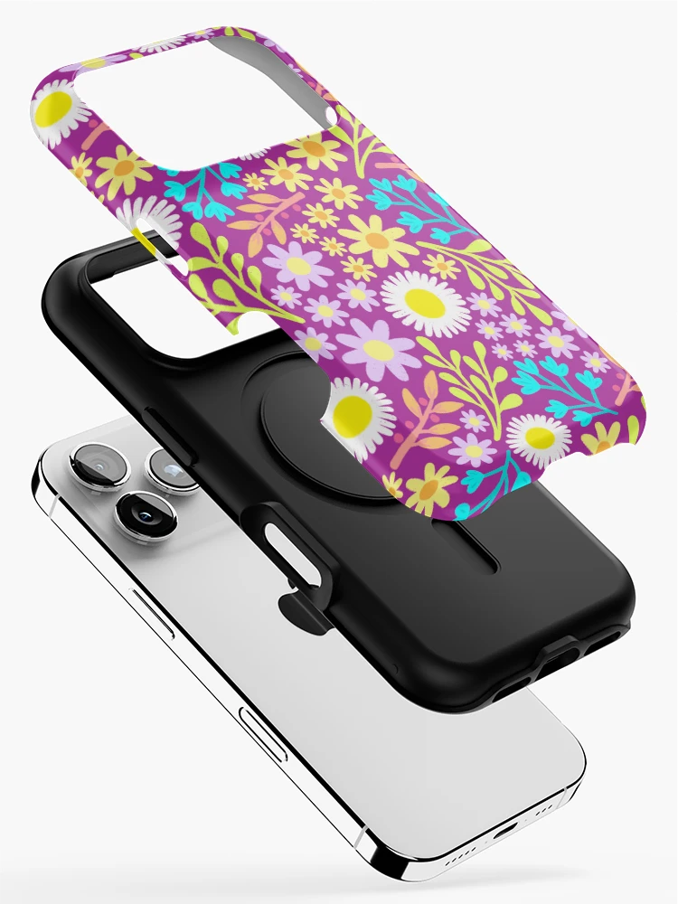 Thumbnail 2 of 4, iPhone Case, Magenta Spring Flower Pattern designed and sold by AlwaysBeColoring.