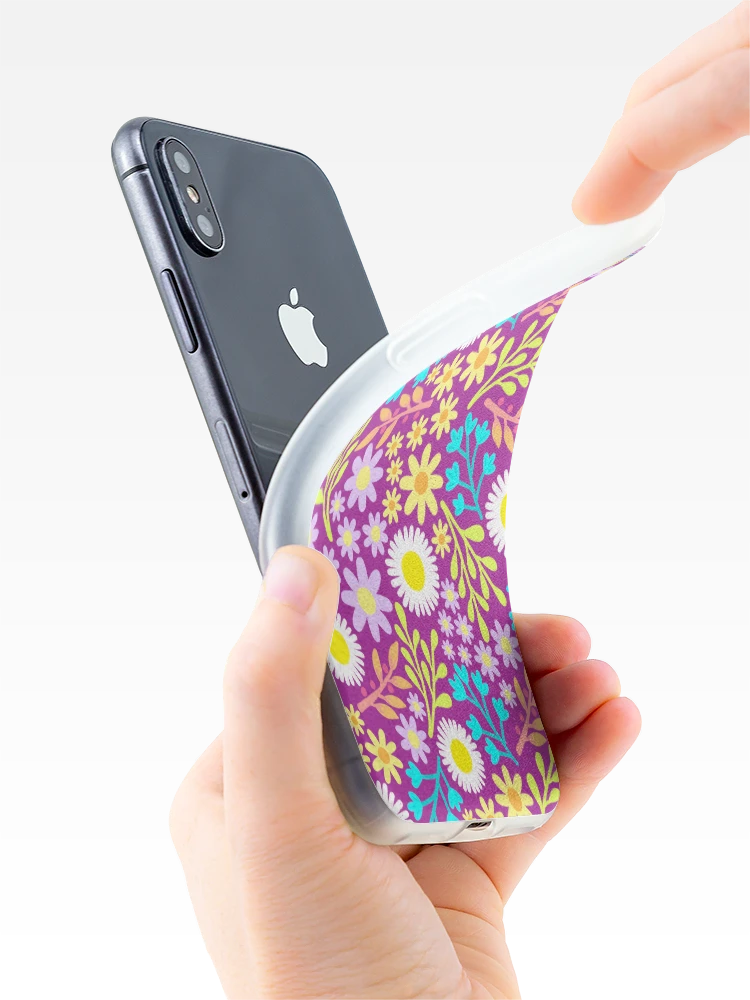 Thumbnail 4 of 5, iPhone Case, Magenta Spring Flower Pattern designed and sold by AlwaysBeColoring.