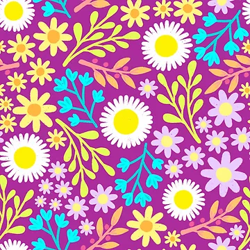 Artwork thumbnail, Magenta Spring Flower Pattern by AlwaysBeColoring