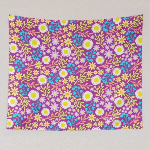 Item preview, Magenta Spring Flower Pattern designed and sold by AlwaysBeColoring.