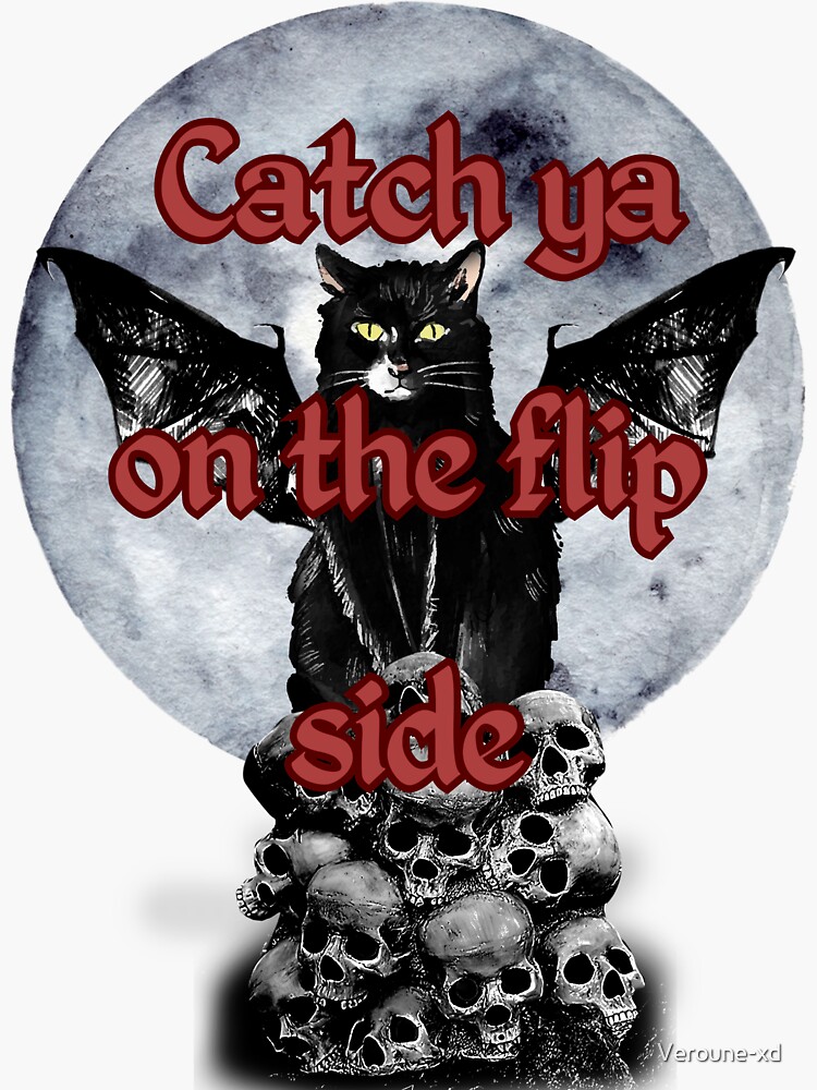 "Catch ya on the flip side" Sticker for Sale by Verounexd Redbubble