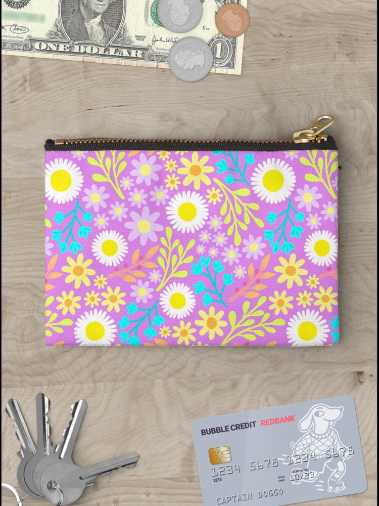 Thumbnail 3 of 4, Zipper Pouch, Spring Flower Pattern designed and sold by AlwaysBeColoring.