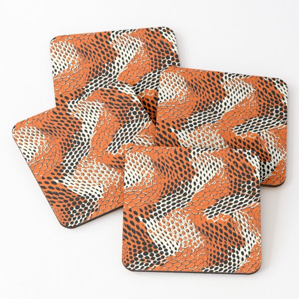 Item preview, White and Orange Snake Skin Seamless Pattern designed and sold by seamlessStuff.