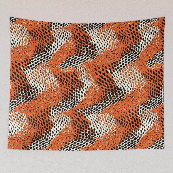 Item preview, White and Orange Snake Skin Seamless Pattern designed and sold by seamlessStuff.