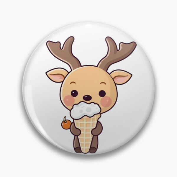 Item preview, Cute Deer Eating Ice Cream Cartoon Cookie Doe designed and sold by jakeparco.