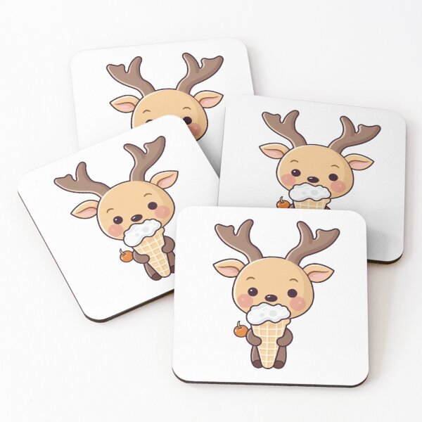 Item preview, Cute Deer Eating Ice Cream Cartoon Cookie Doe designed and sold by jakeparco.