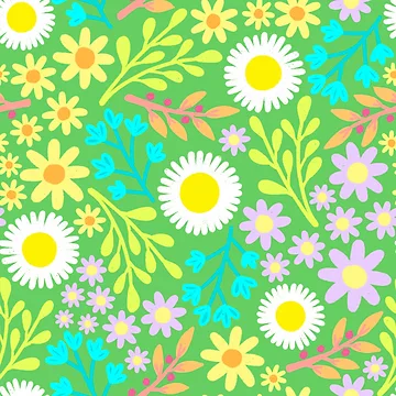 Artwork thumbnail, Green Spring Pattern Design by AlwaysBeColoring