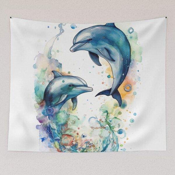 Item preview, Watercolor Wash Rainbow Dolphin designed and sold by Matt's Artificial Nature.