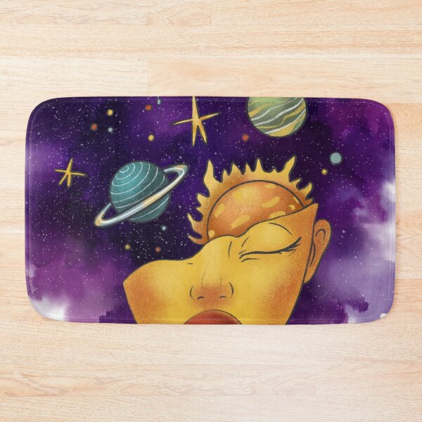 Artikelvorschau, Beautiful Cosmic Purple Head with Planets Floating Around entworfen und verkauft von VersoShopping.