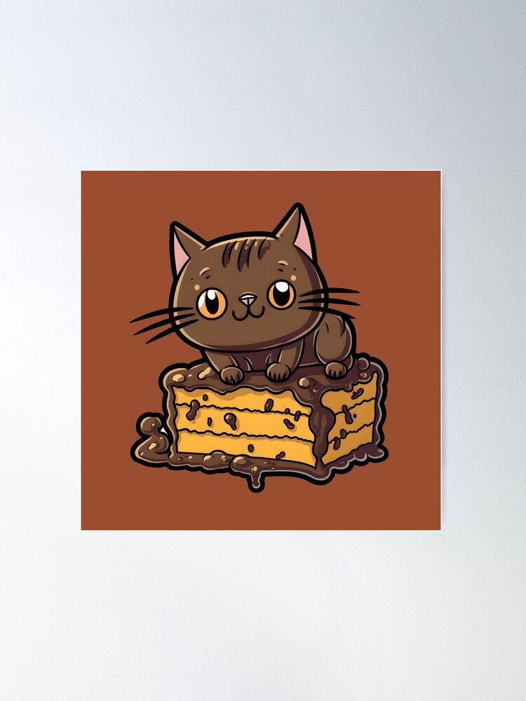 絵画。壁掛け原画【Cute cat cake】0 3