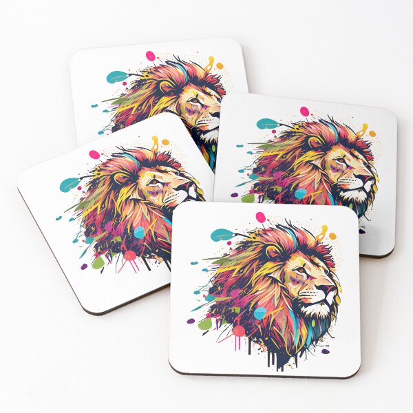 Item preview, Pop Art Proud Lion Head King of the Jungle designed and sold by RosaleesPaperie.