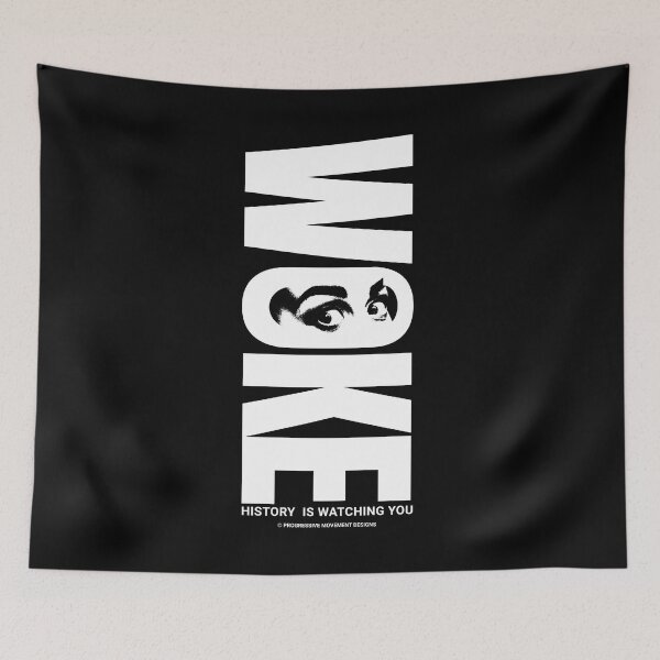 Item preview, PMD00774 Progressive Movement Designs Woke eyes design shows you are woke and support progressive goals for progressive Democrats Independents and Bernie Sanders supporters designed and sold by ProgressiveLeft.