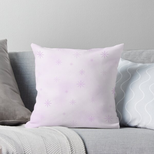 Abstract lilac background with snowflakes Throw Pillow