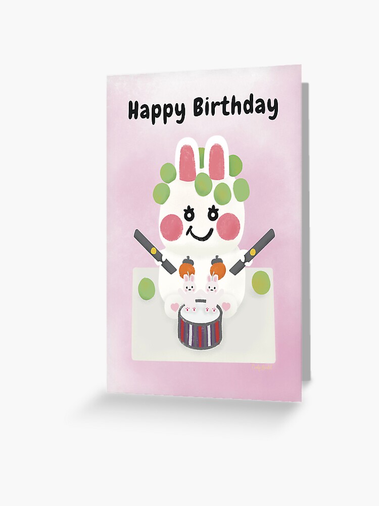 Tarjetas de felicitación «Pastel de cumpleaños del conejito Jungkook con  uvas» de cibendel | Redbubble